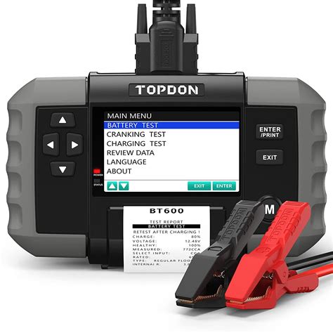 Car Battery Tester TOPDON BT600 12V Battery Tester 12V 24V Cranking