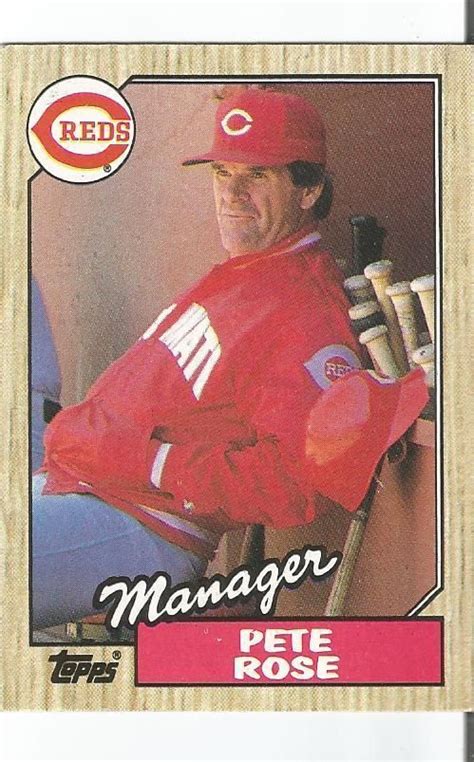 1987 Topps Pete Rose Cincinnati Reds 393 Baseball Collectors Card