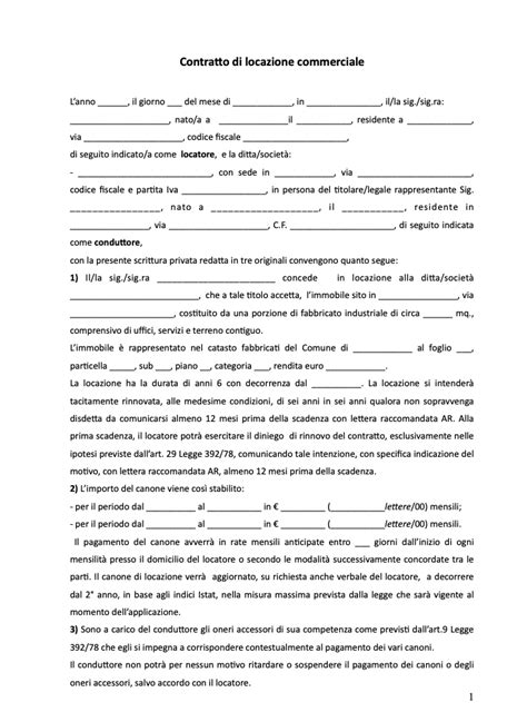 Contratto Locazione Commerciale CM Data