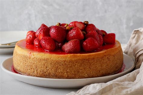 Easy Ricotta Cheesecake With Syrupy Strawberries Til Golden Brown