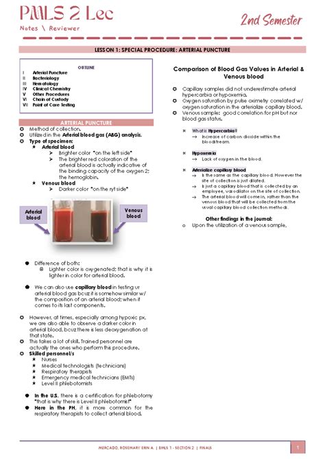 L Special Procedure Arterial Puncture N Tez Pmls Lec Finals Bmls