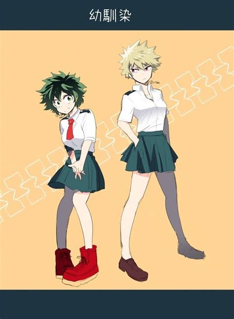 Genderbend Bakugou Katsuki And Genderbend Midoriya Izuku Personajes