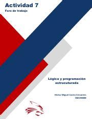 A Hmcc Pdf Actividad Foro De Trabajo L Gica Y Programaci N