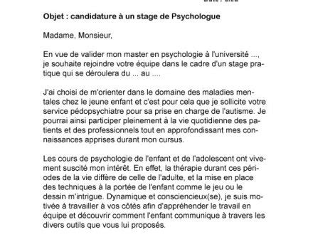 Lettre De Motivation Psychologie Laboite Cv Fr