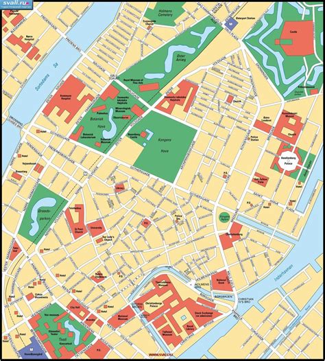 карты : Туристическая карта центра Копенгагена, Дания (датск.) | Дания ...