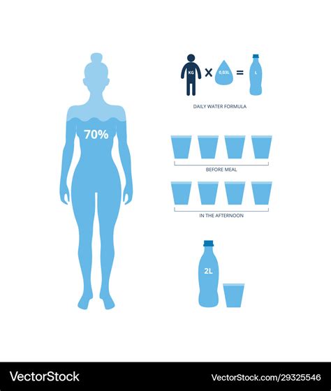 Daily Water Balance Formula Banner With Human Body