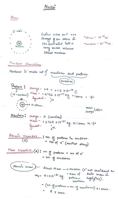 SOLUTION Ch 11 Nuclei Class 12 Neet Physics Handwritten Notes Studypool