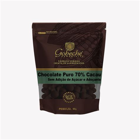 Gotas Chocolate 70 Cacau Gobeche sem açúcar e sem adoçante 90g