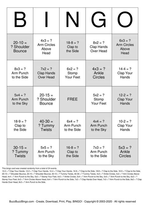 Body Bingo Bingo Cards To Download Print And Customize