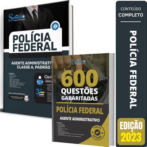 Kit Apostila PF Polícia Federal 2023 Agente Administrativo Caderno