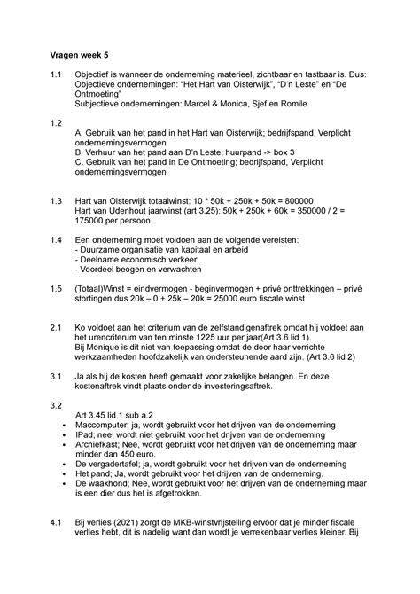 Vragen Week 5 Correct Fiscale Economie Studeersnel