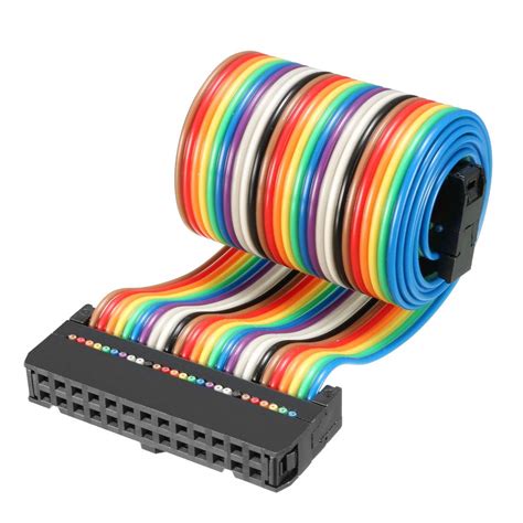 Amazon Uxcell IDC Rainbow Wire Flat Ribbon Cable 26 Pins 43cm