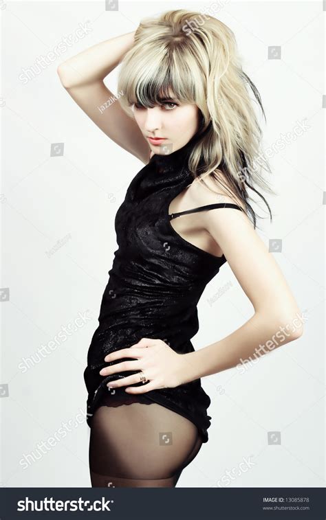 Woman Wearing Black Lingerie On White Stock Photo 13085878 Shutterstock