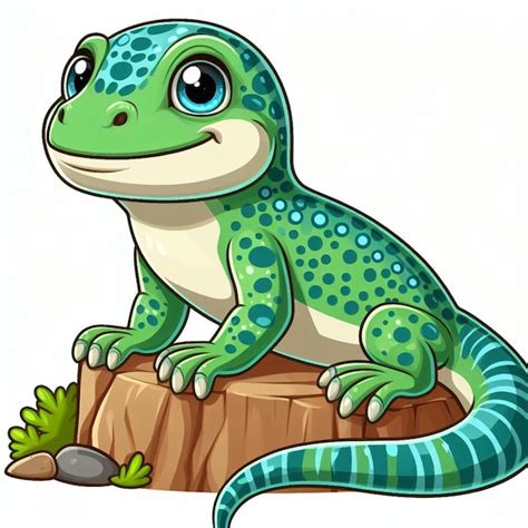 Illustration de dessin animé du lézard vecteur mignon Vecteur Premium