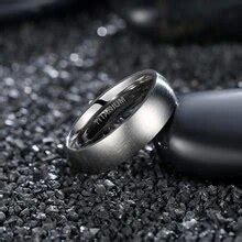 Tigrade 4 6 8mm Brushed Simple Silver Black Color Titanium Ring Men