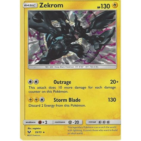 Pokemon Trading Card Game Zekrom Rare Holo Shining Legends