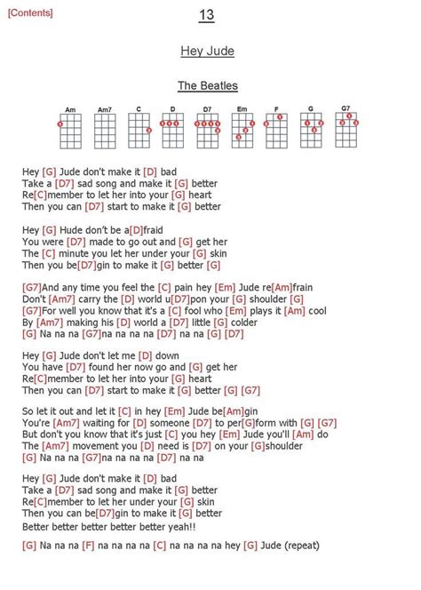 Hey Jude Chords Standard Tuning Psawetree