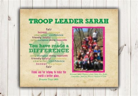 Girl Scout Troop Leader Thank You 8 X 10 Digital File Or Print