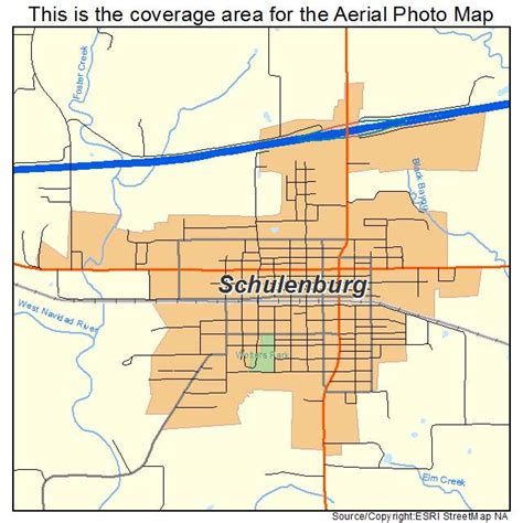 Aerial Photography Map of Schulenburg, TX Texas