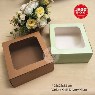 Jual Box Kotak Dos Kue Roti Tart Ivory Hijau Kraft X X Cm