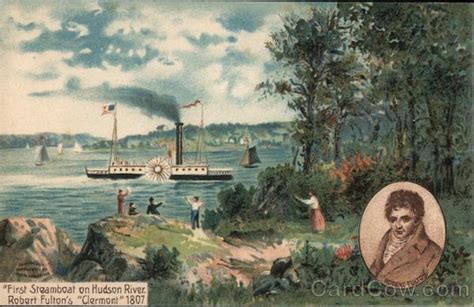 First Steamboat On Hudson River 1909 Hudson Fulton Celebration Postcard