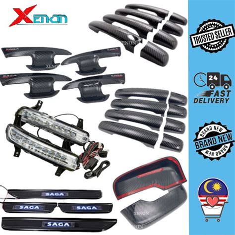 Proton saga vvt 2016 - 2021 accessories car carbon fiber /chrome cover ...