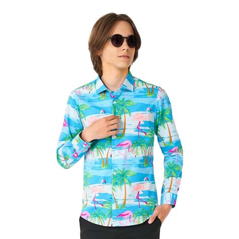 Hawaii Flamingo Teen Overhemd Jongen Tiener Opposuits Partywinkel