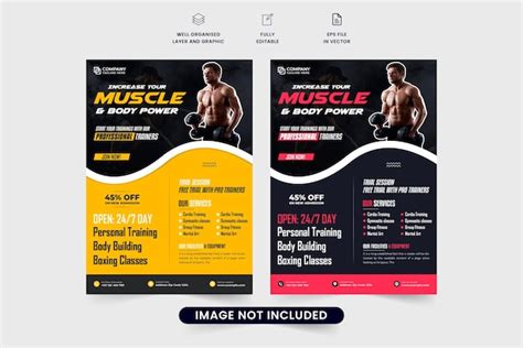 Premium Vector Gym Training Center Promotional Flyer Design With