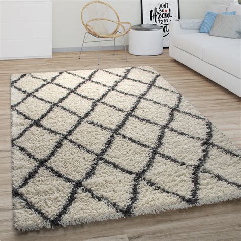 Shaggy Large Rug High Pile Scandi Pattern Rug24