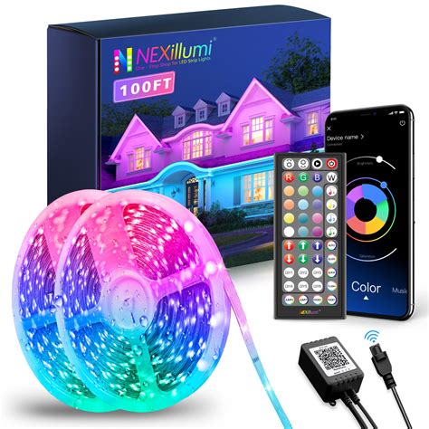 Nexillumi Ft Waterproof Led Strip Lights With Remote Smd Color