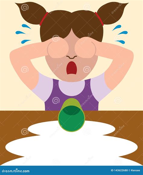 Crying Over Spilled Milk 2 stock vector. Illustration of immature
