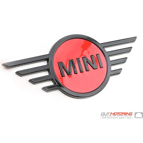 51142465239 Gloss Black Wings With Red Center Mini Cooper Badge Emblem