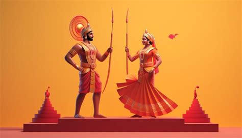 Premium Photo | Minimal 3D Ram Navami poster design