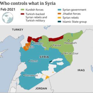 The map of Syria in March 2022 Source: Why Has the Syrian War Lasted 11 ...