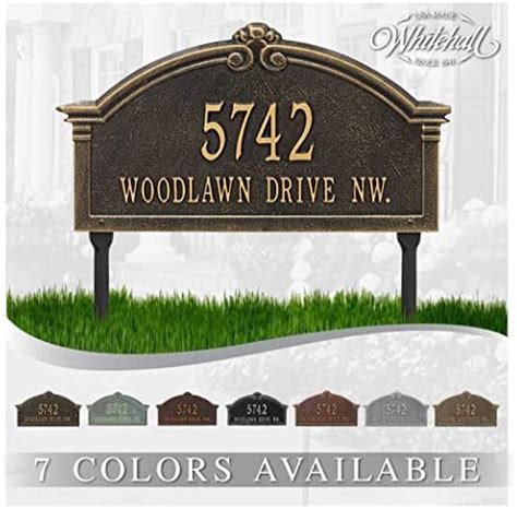 Amazon Whitehall Personalized Cast Metal Address Plaque Lawn