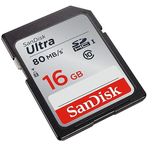 Tarjeta Memoria Sd 16gb Sandisk Clase 10 U1 Hd 4k 80mbs Carulla