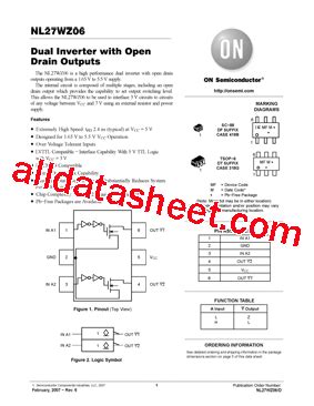 NL27WZ06DTT1G 数据表 PDF ON Semiconductor