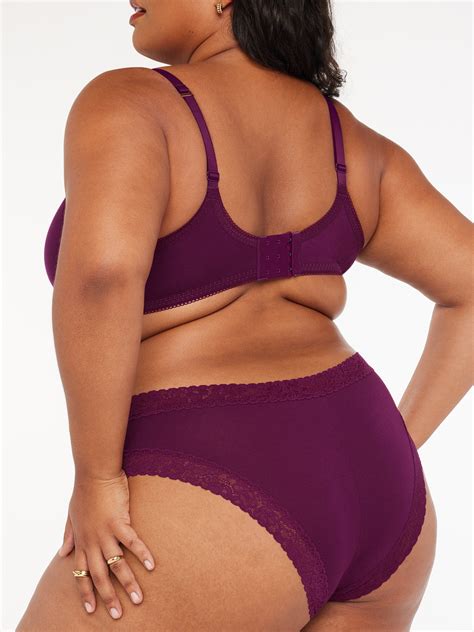 Cotton Essentials Lace Trim Cheeky Knickers In Purple SAVAGE X FENTY