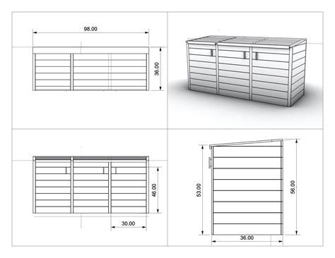 The Carpentry Shop Co Garbage Can Storage Garbage Bin Brazilian