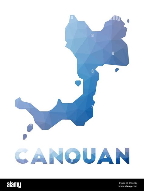 Low poly map of Canouan. Geometric illustration of the island. Canouan ...