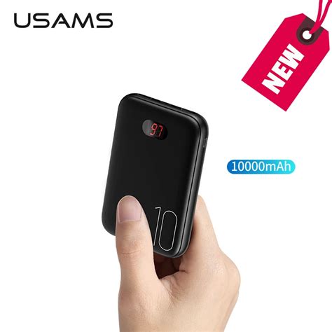 10000mah Led Digital Mini Power Bank Usams Dual Usb Powerbank Fast