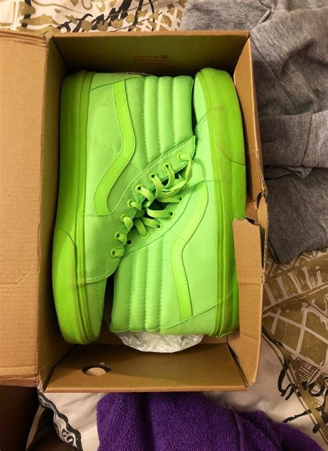 lime green high top vans worn a flew times. few spots | High top vans, Green high top vans, Vans