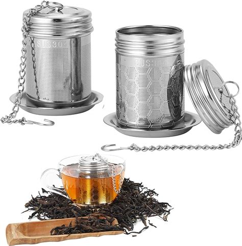 2 Pezzi Infusore per Tisane Filtro per Tè sfuso in acciaio