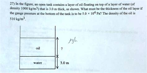 Solved In The Figure An Open Tank Contains A Layer Of Oil Floating On