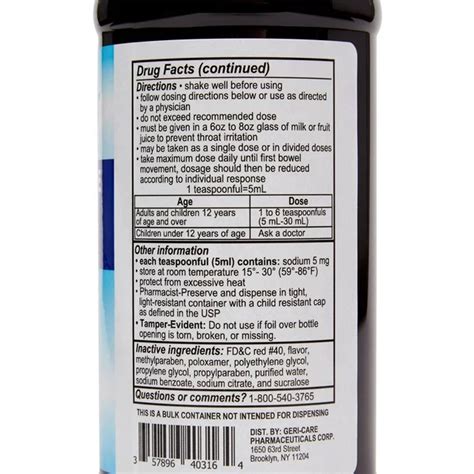 Geri Care Docusate Sodium Liquid Stool Softener Laxative 16 Fl Oz