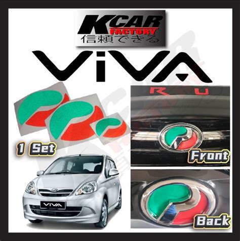 Readystock Viva Perodua Logo Sticker Reflective With Steering M