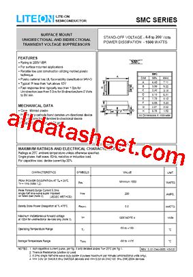 SMC10CA Datasheet PDF Lite On Technology Corporation