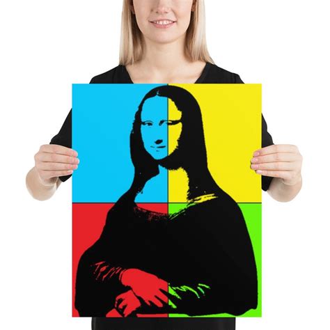 Mona Lisa Poster Warhol-style 4-color Pop Art Free Shipping - Etsy