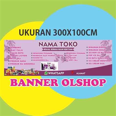 Jual Cetak Banner Olshop Spanduk Toko Online Shop Free Template Design Bisa Custom Shopee