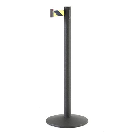 Belt barrier system, 3650 mm, black, yellow/black belt | AJ Products